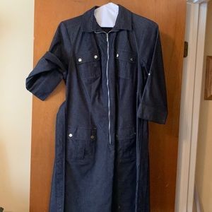 Women blue Jean material with belt